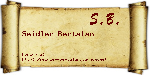 Seidler Bertalan névjegykártya